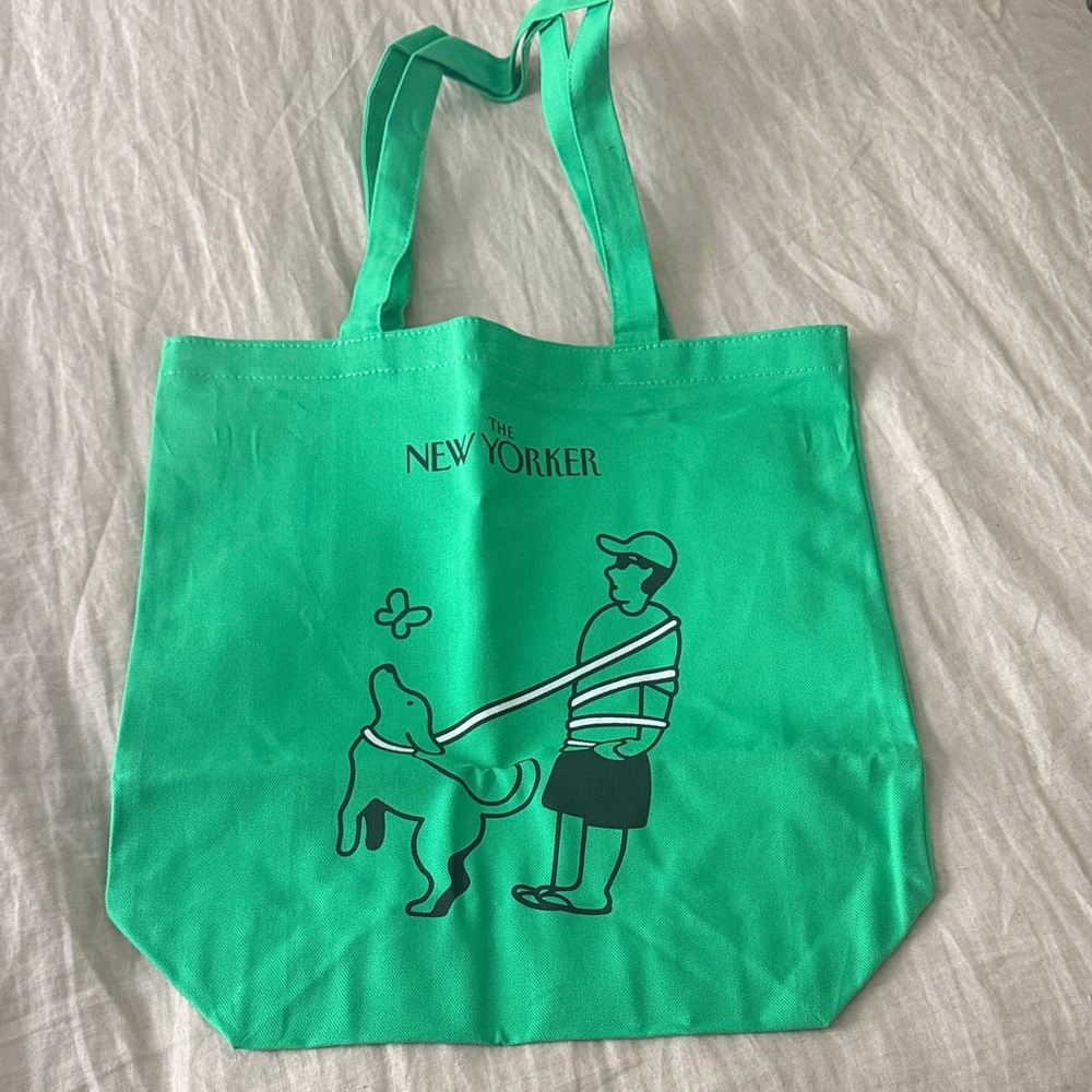Green new Yorker canvas Tote Bag